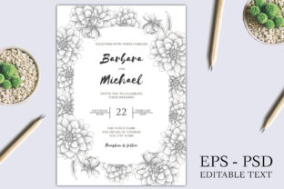 Dahlia Sketch Floral Wedding Invitation Template Guide