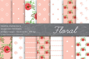 Floral Digital Papers: Shabby Chic Patterns