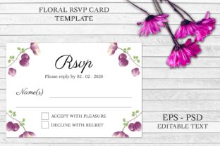 Floral Purple Wedding RSVP Card Template Guide