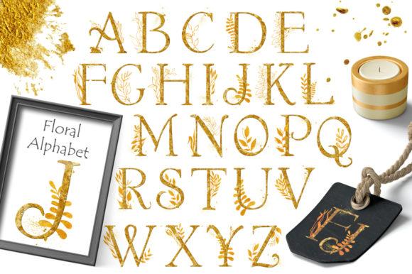 Gold Floral Alphabet: Elevating DIY and Design Projects