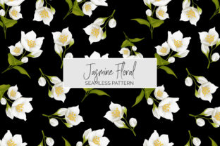Jasmine Floral Seamless Pattern in Black and White