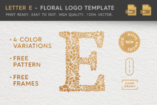Letter E - Floral Logo Template: Elevating Botanical Brand Identity