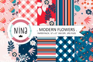 Modern Flower Digital Paper Floral: Elevating Creativity with Versatile Digital Designs