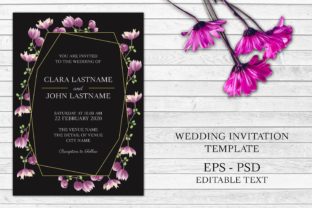 Purple Floral Wedding Invitation Card: Modern Design